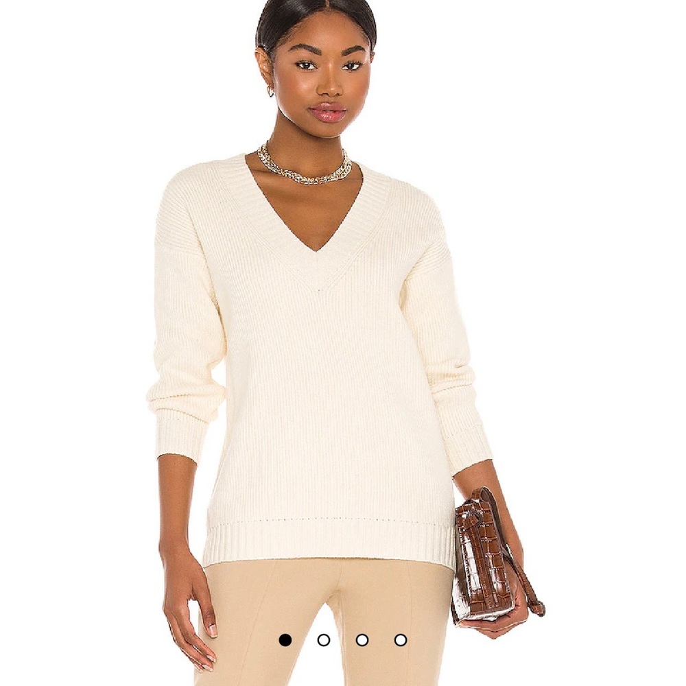 Song of Style Raine V Neck Sweater in Ivory